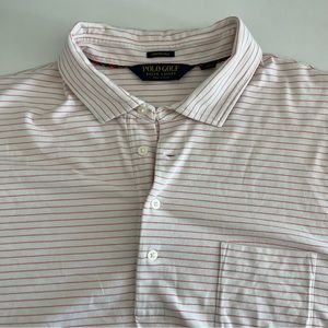 Polo Golf Ralph Lauren Men’s Short Sleeve Polo Stretch Lisle Striped XL‎ peach